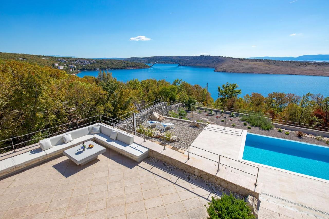 Luxury Villa Ostro With Pool & Krk Bridge View كلارجيفيكا المظهر الخارجي الصورة