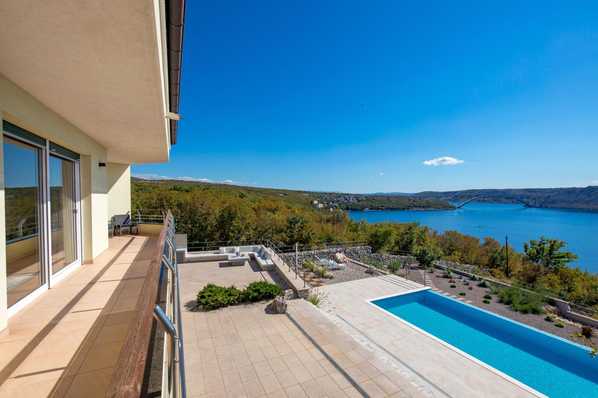 Luxury Villa Ostro With Pool & Krk Bridge View كلارجيفيكا المظهر الخارجي الصورة