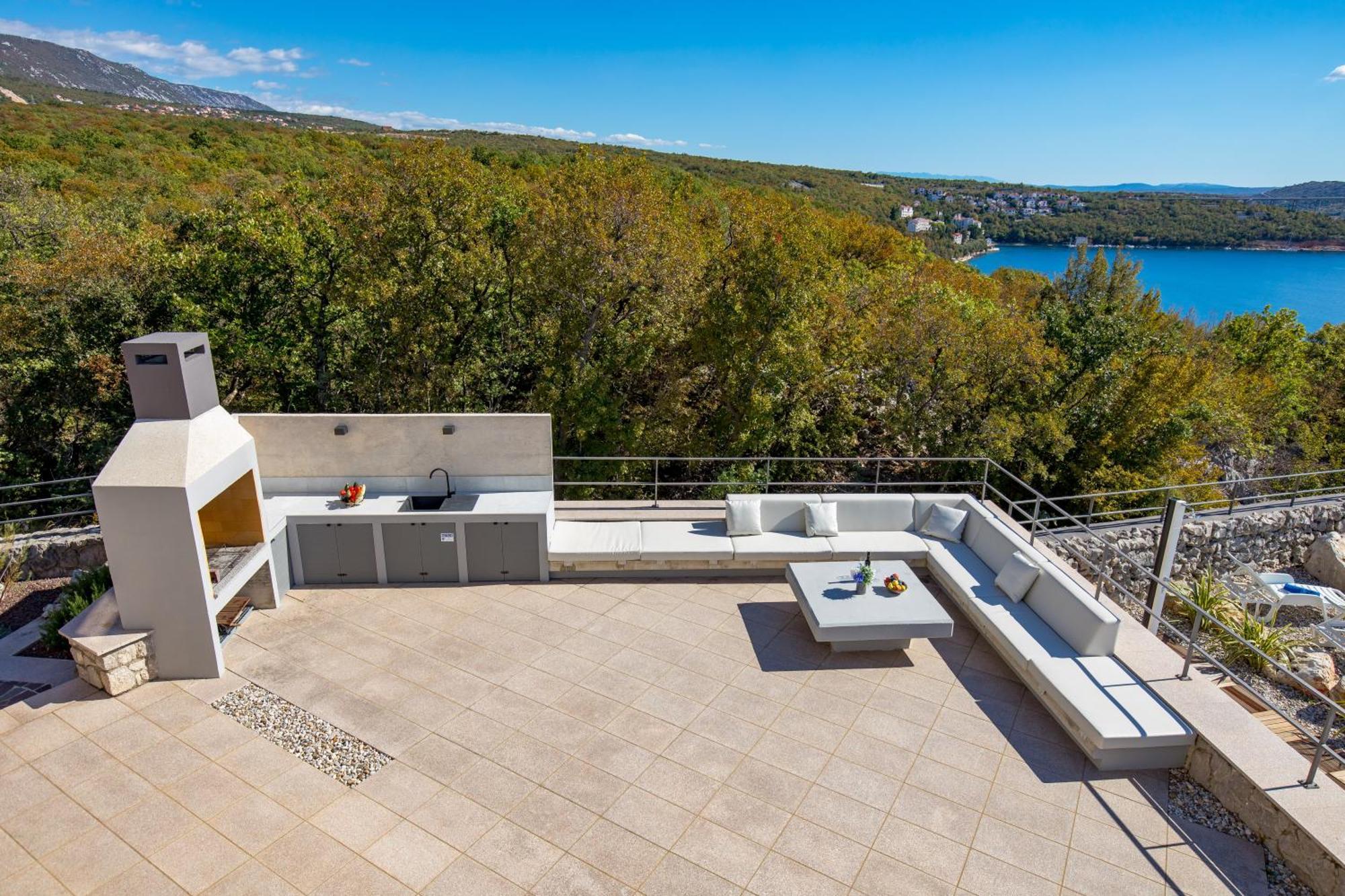Luxury Villa Ostro With Pool & Krk Bridge View كلارجيفيكا المظهر الخارجي الصورة