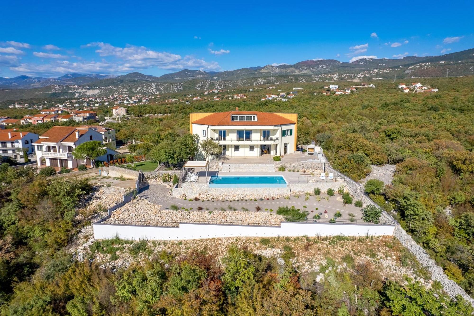 Luxury Villa Ostro With Pool & Krk Bridge View كلارجيفيكا المظهر الخارجي الصورة